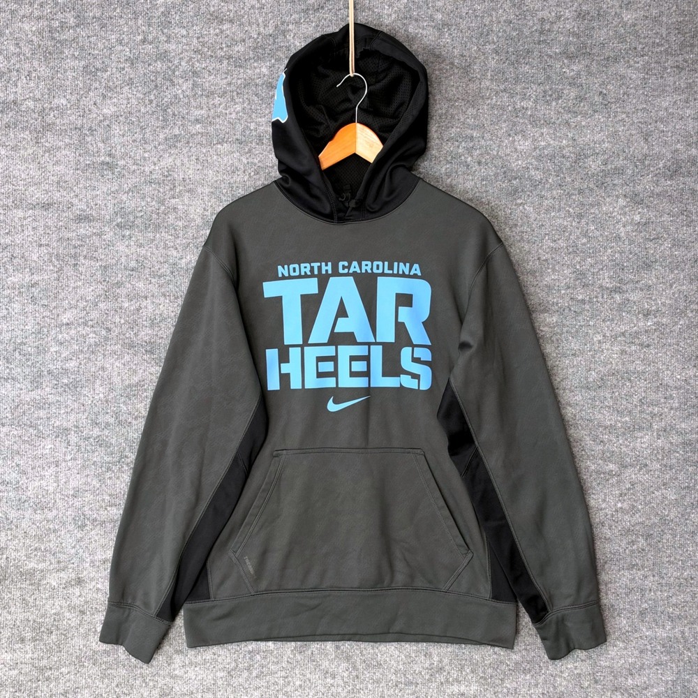 Nike North Carolina Tar Heels Therma-FIT Hoodie Mens Medium Grey Black UNC